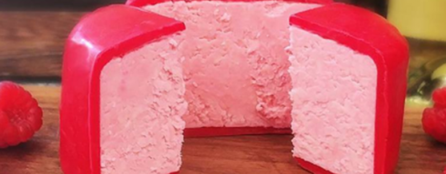 Queijo rosa com sabor de prosecco é a nova moda.